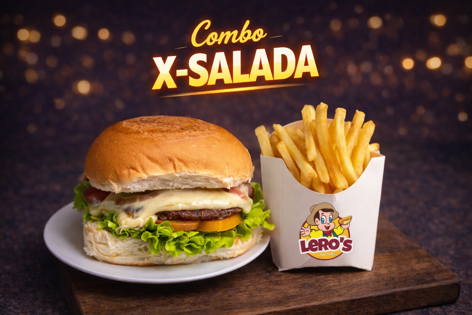 Combo X-Salada com Batata